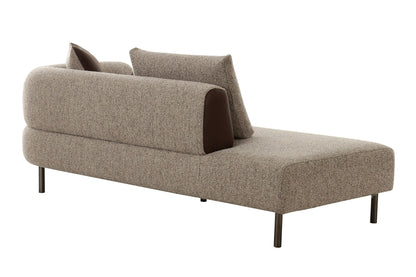 Divani Casa Plume - Modern Brown Fabric Sectional Sofa