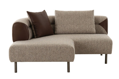 Divani Casa Plume - Modern Brown Fabric Sectional Sofa