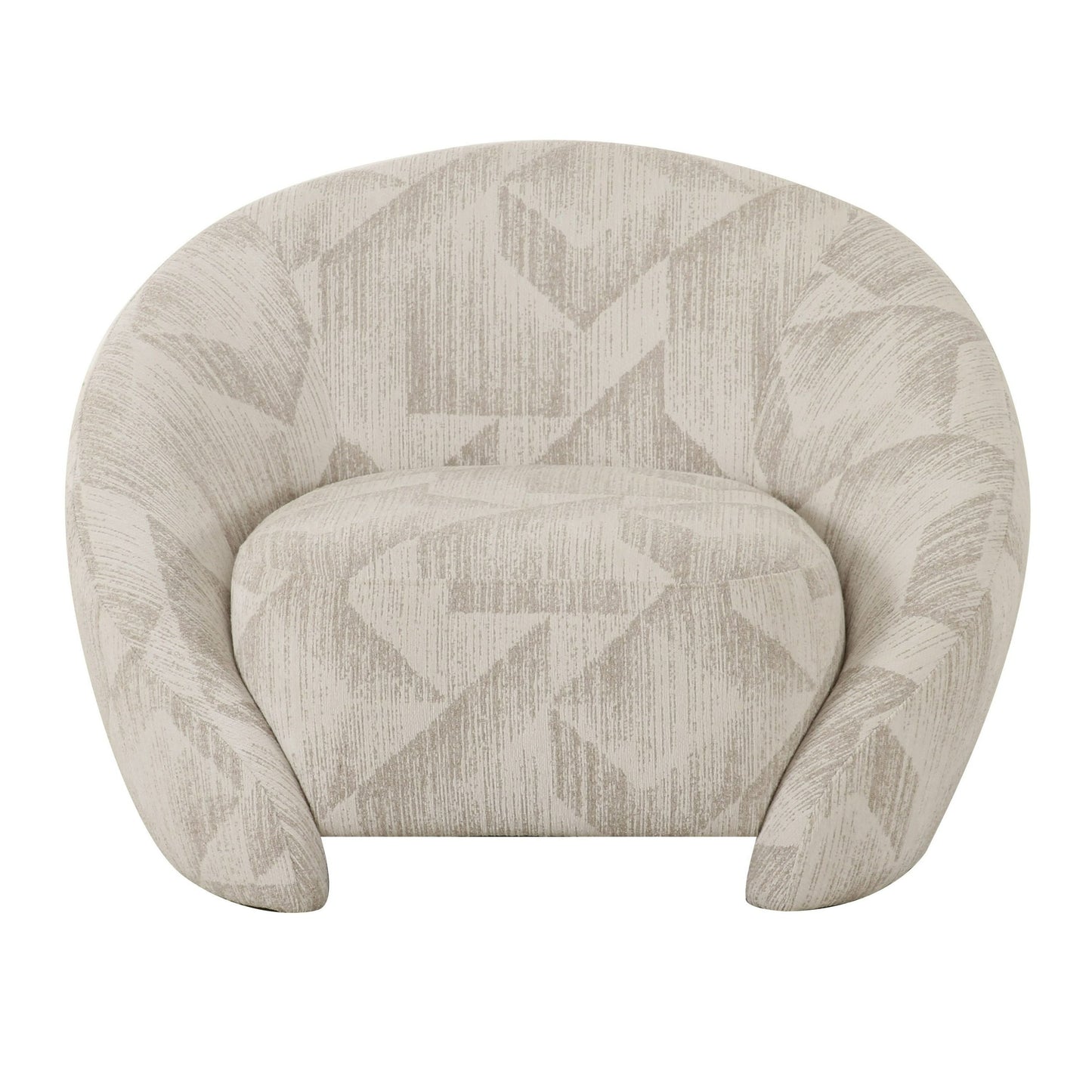 Divani Casa Gentle - Modern Beige Pattern Fabric Accent Chair