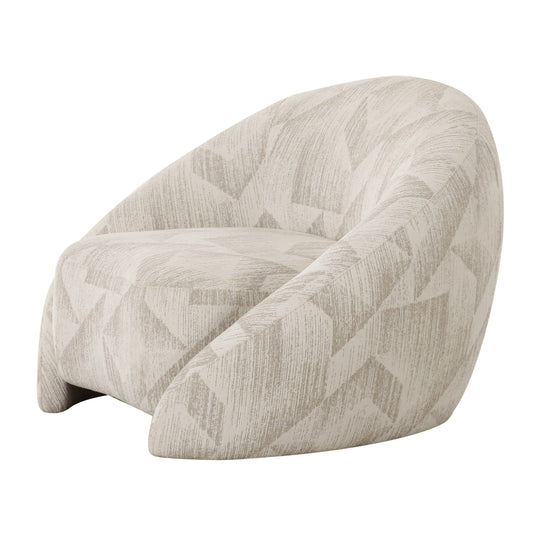 Divani Casa Gentle Modern Beige Pattern Fabric Accent Chair - Stylish and Comfortable Chair for Contemporary Interiors