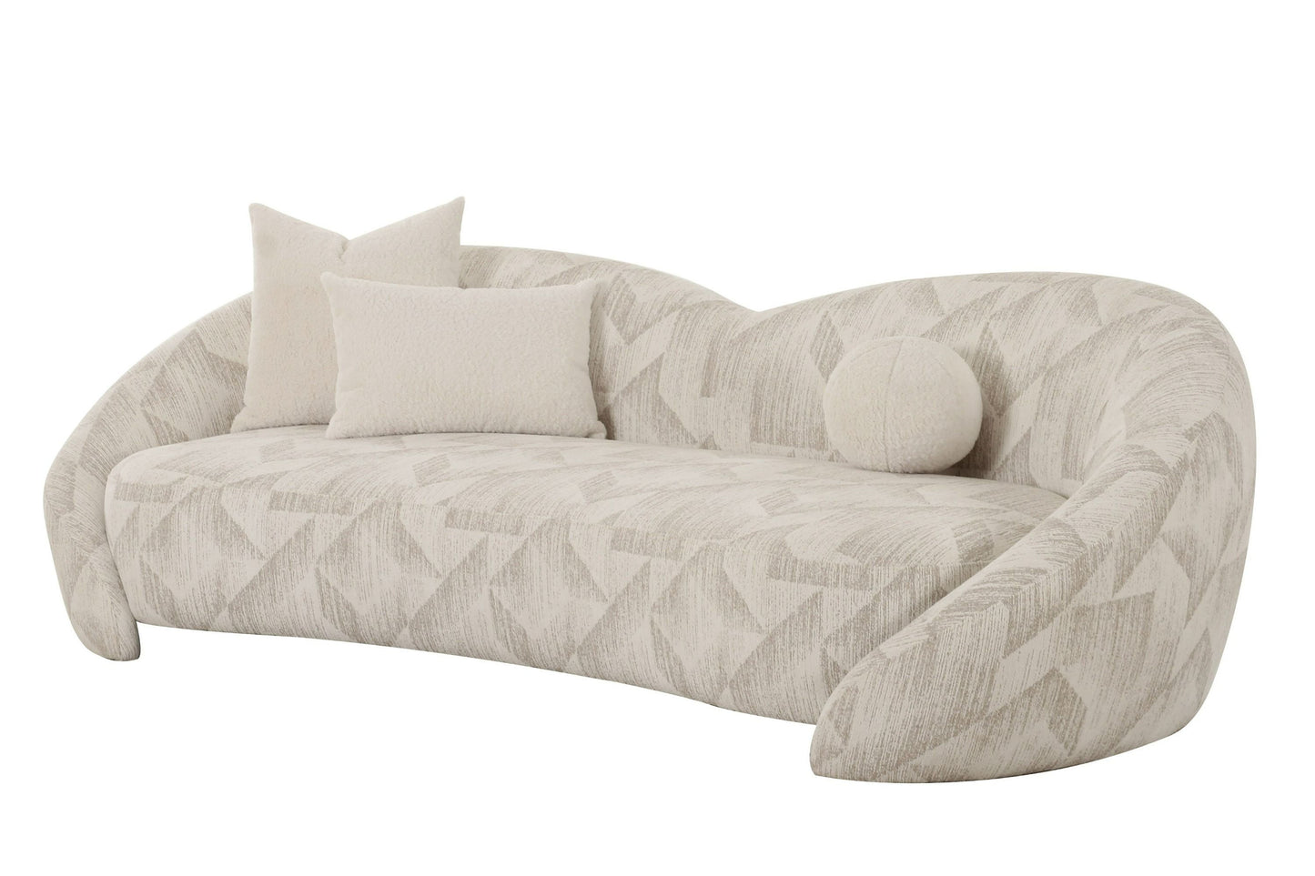 Divani Casa Gentle - Modern Beige Pattern Fabric Sofa