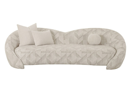 Divani Casa Gentle Modern Beige Pattern Fabric Sofa - Elegant and Comfortable Sofa for Contemporary Living Spaces