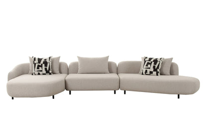 Divani Casa Marge - Contemporary Beige Sectional Sofa