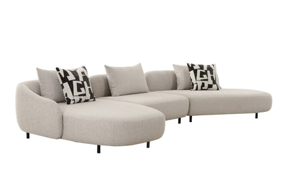 Divani Casa Marge - Contemporary Beige Sectional Sofa