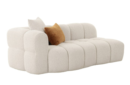 Divani Casa Freya - Modern Beige Fabric Sectional w/ Console