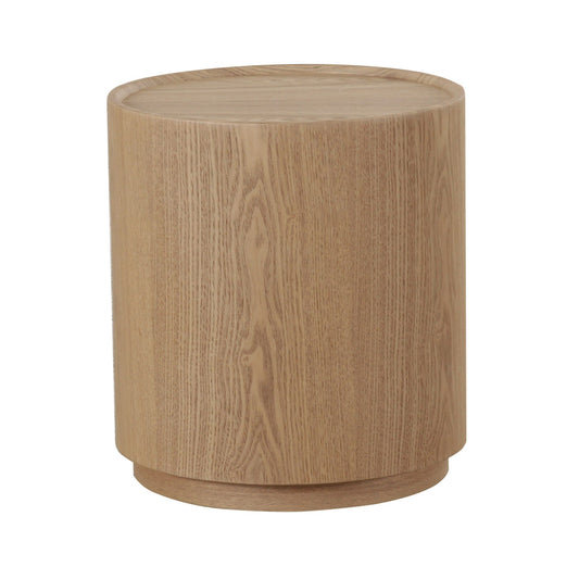 Modrest Quillen Modern Natural Ash Round End Table - Elegant and Versatile Accent Table for Contemporary Interiors