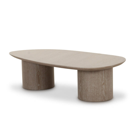 Modrest Connie Modern White Oak Oval Coffee Table - Elegant and Versatile Coffee Table for Contemporary Living Spaces