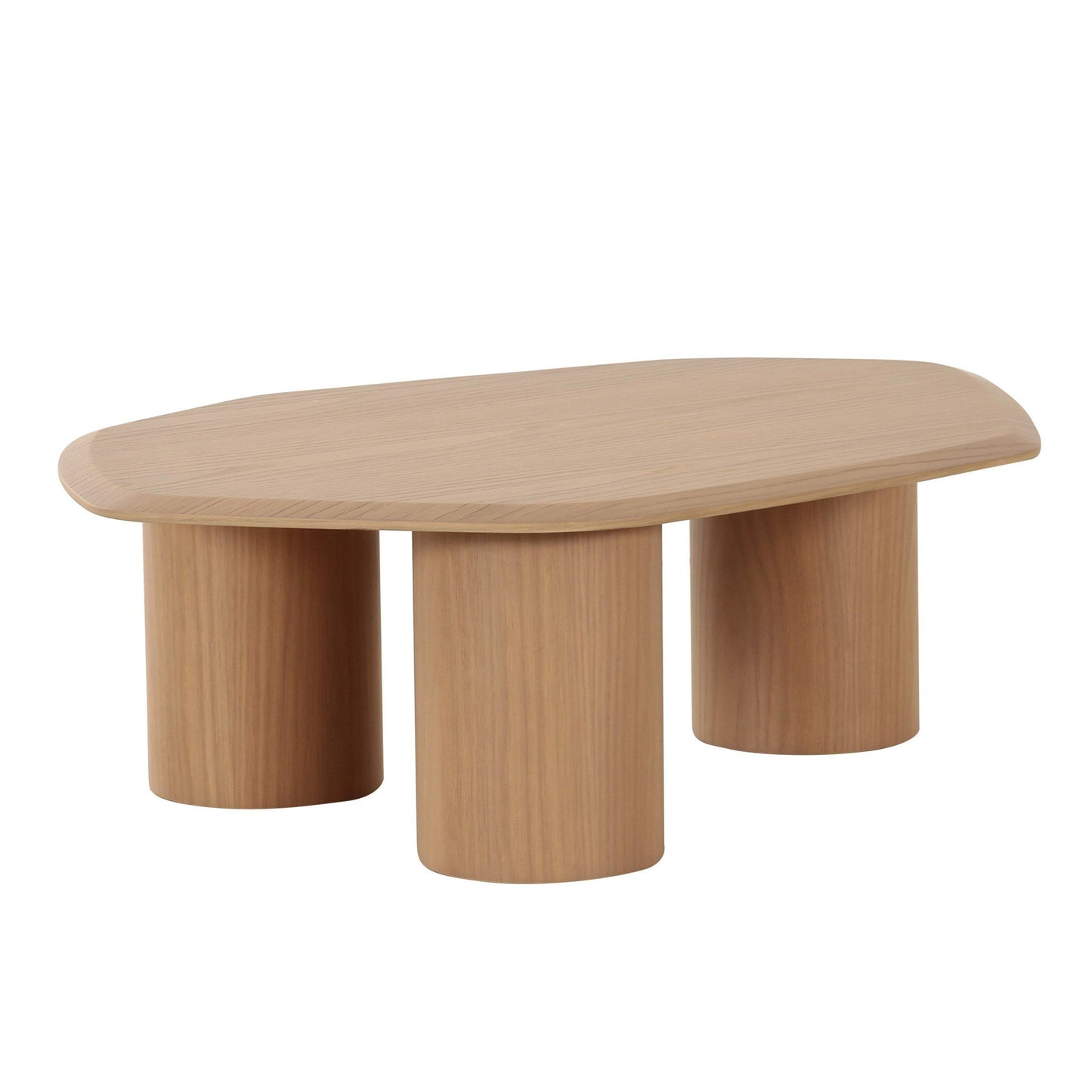Modrest Seymour Modern White Oak Low Coffee Table - Sleek and Contemporary Coffee Table for Stylish Living Rooms