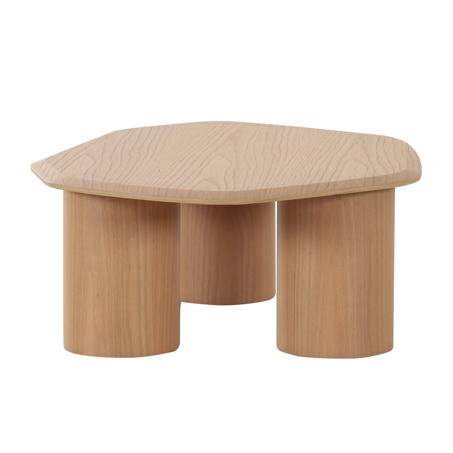 Modrest Seymour Modern White Oak Low Coffee Table - Sleek and Contemporary Coffee Table for Stylish Living Rooms