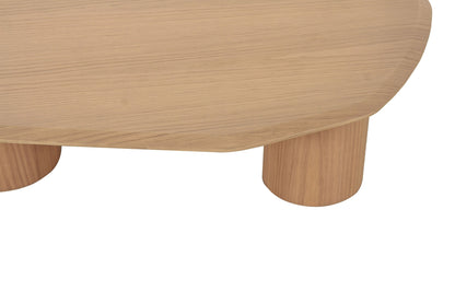Modrest Seymour Modern White Oak Low Coffee Table - Sleek and Contemporary Coffee Table for Stylish Living Rooms