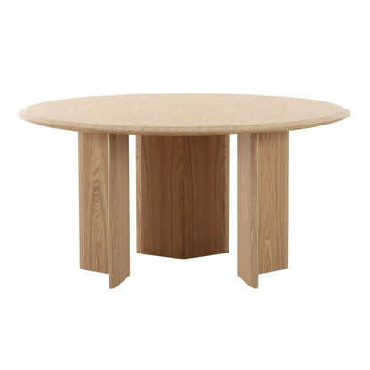 Modrest Masuda Modern Natural Ash Round Dining Table - Elegant and Functional Dining Table for Contemporary Spaces