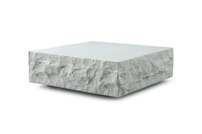 Modrest Quarry Modern Off-White Square Coffee Table A Harmonious Blend of Minimalist Design and Elegant Functionality for Contemporary Living Spaces