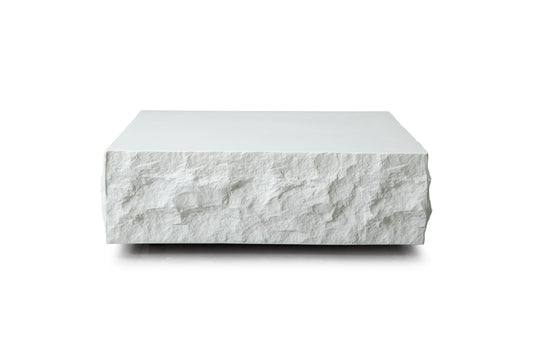 Modrest Quarry Modern Off-White Square Coffee Table A Harmonious Blend of Minimalist Design and Elegant Functionality for Contemporary Living Spaces
