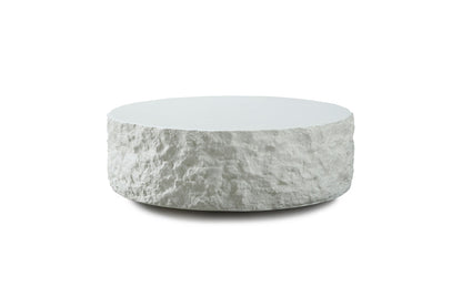 Modrest Quarry Modern Off-White Round Coffee Table A Harmonious Blend of Minimalist Design and Elegant Functionality for Contemporary Living Spaces