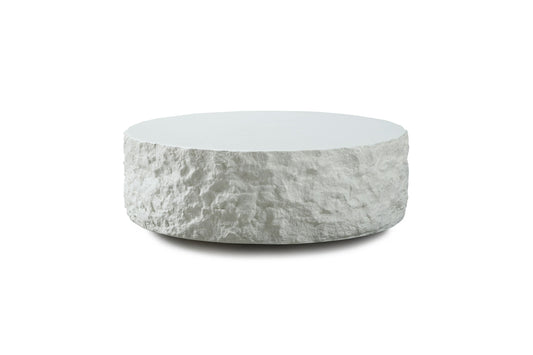 Modrest Quarry Modern Off-White Round Coffee Table A Harmonious Blend of Minimalist Design and Elegant Functionality for Contemporary Living Spaces