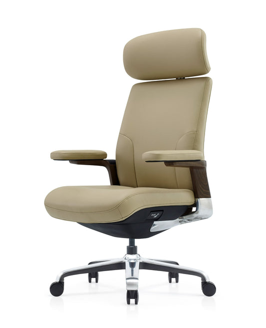 Modrest Johnson - Modern Beige Leather Executive Office Chair