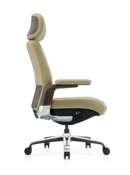 Modrest Johnson - Modern Beige Leather Executive Office Chair