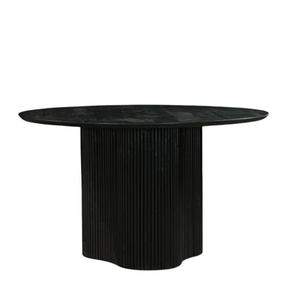 Modrest Myra - Modern Black Wood Round Dining Table – Sleek and Stylish Addition to Contemporary Dining Spaces