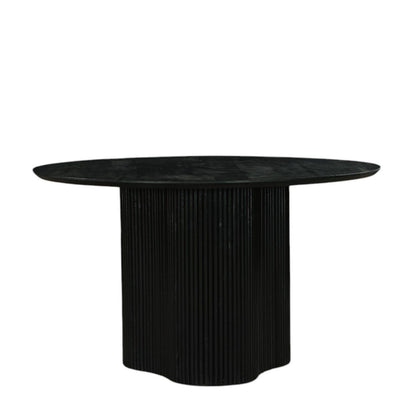 Modrest Myra - Modern Black Wood Round Dining Table – Sleek and Stylish Addition to Contemporary Dining Spaces