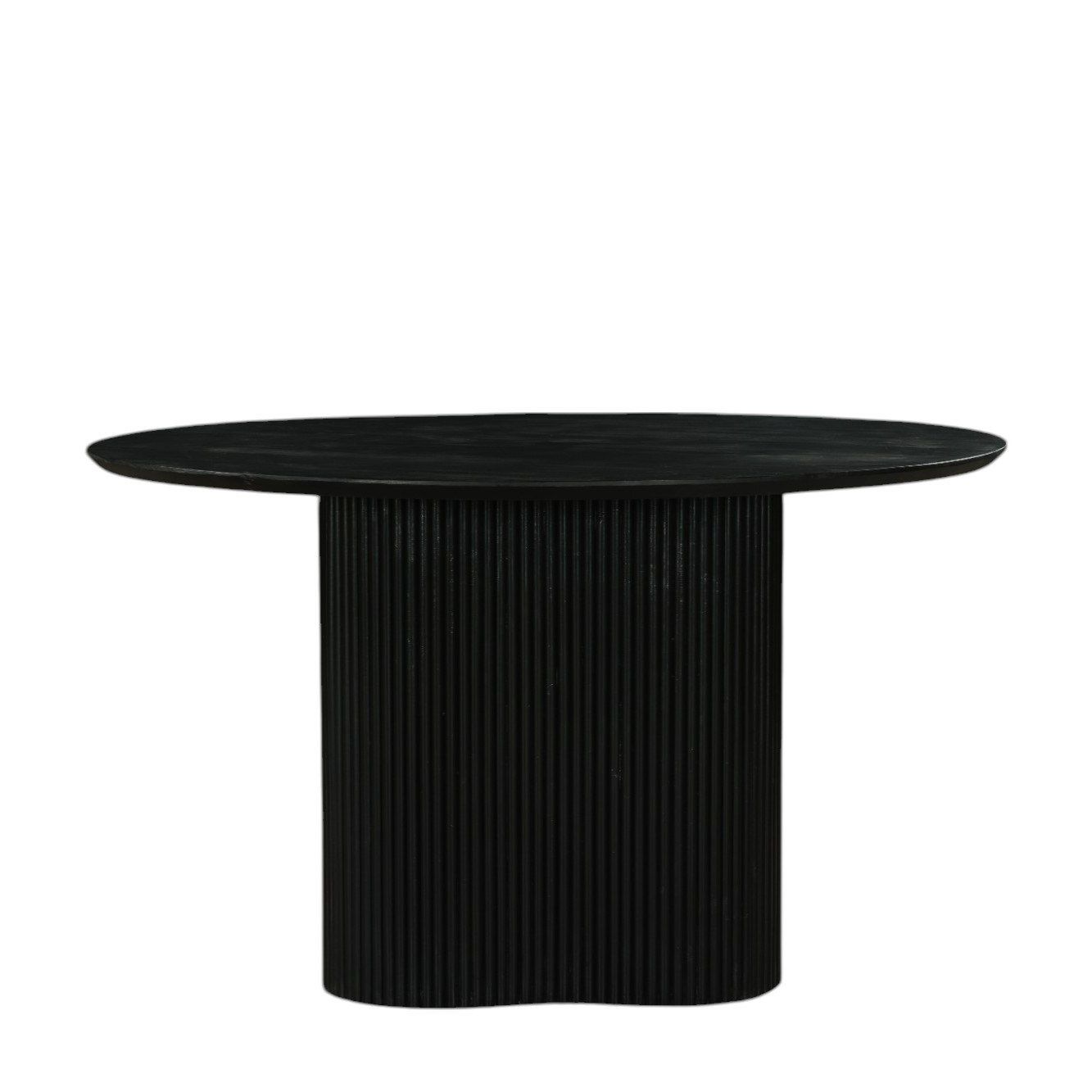 Modrest Myra - Modern Black Wood Round Dining Table – Sleek and Stylish Addition to Contemporary Dining Spaces