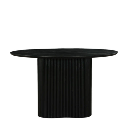 Modrest Myra - Modern Black Wood Round Dining Table – Sleek and Stylish Addition to Contemporary Dining Spaces