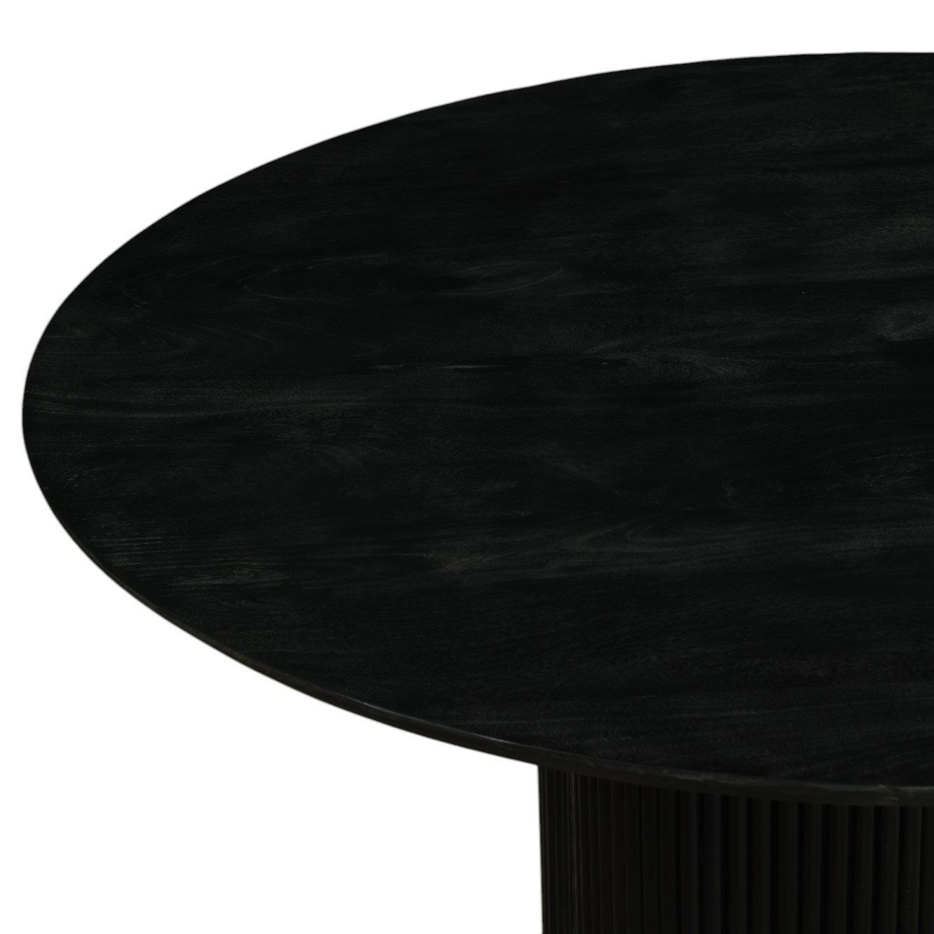 Modrest Myra - Modern Black Wood Round Dining Table – Sleek and Stylish Addition to Contemporary Dining Spaces