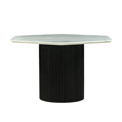 Modrest Rivas - Modern White Marble + Black Hex Dining Table – Elegant and Stylish Dining Table for a Contemporary Look