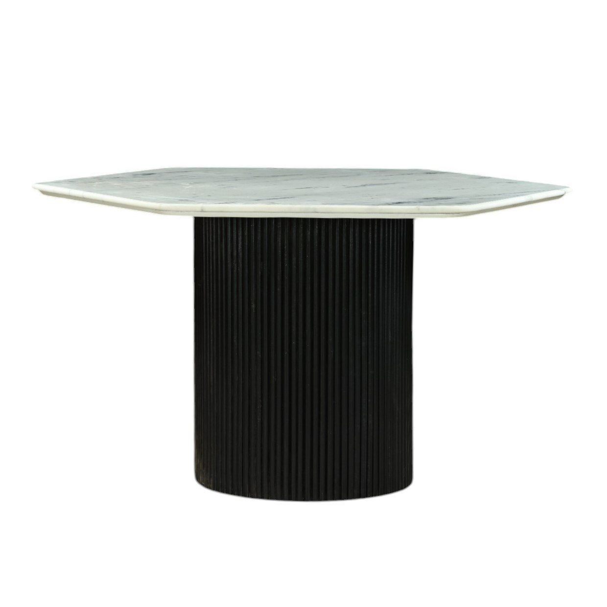 Modrest Rivas - Modern White Marble + Black Hex Dining Table – Elegant and Stylish Dining Table for a Contemporary Look