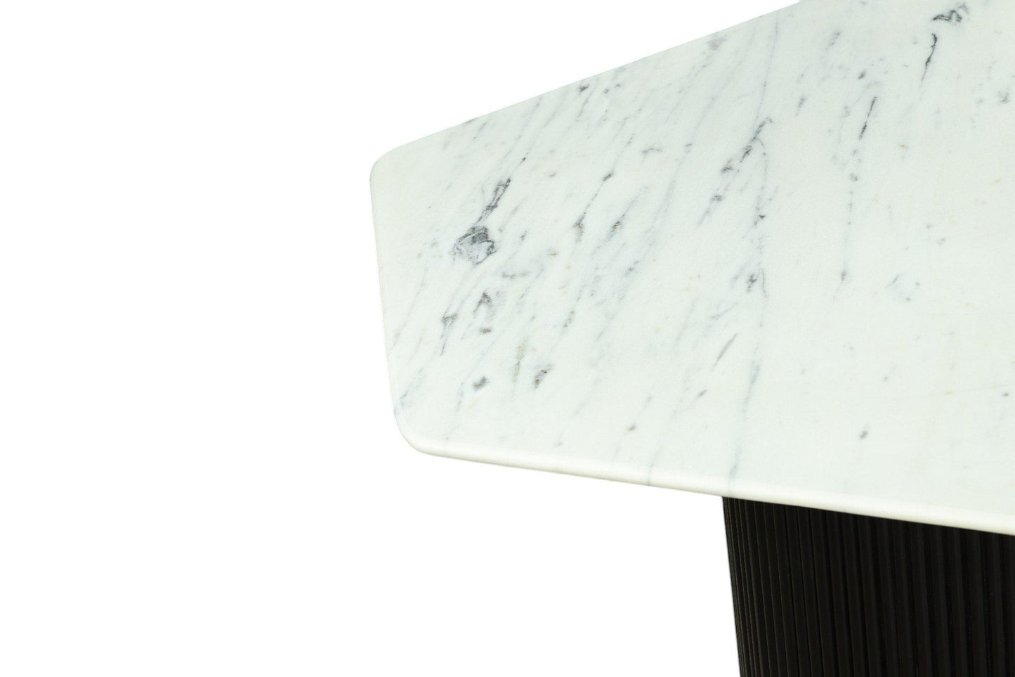 Modrest Rivas - Modern White Marble + Black Hex Dining Table – Elegant and Stylish Dining Table for a Contemporary Look
