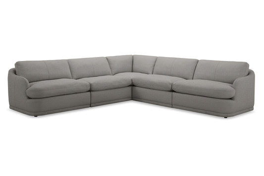 Divani Casa Chantry Modern Grey Sand Fabric Sectional Sofa - Stylish and Comfortable Sectional Sofa for Contemporary Living Rooms