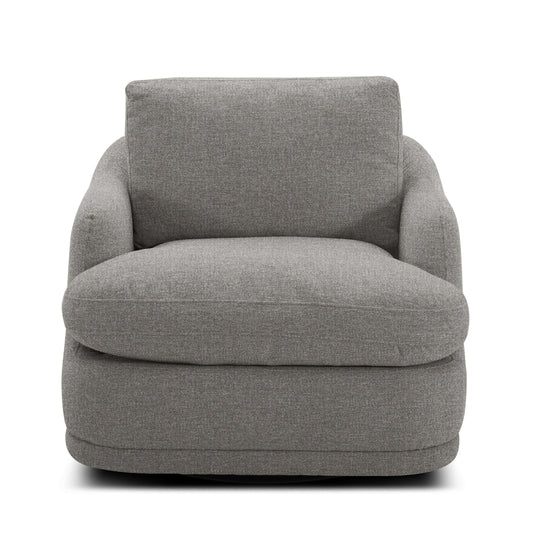 Divani Casa Chantry - Modern Grey Sand Fabric Swivel Accent Chair