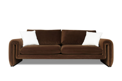 Divani Casa Bentley Modern Brown Velvet Sofa Set - Luxurious and Comfortable Seating for Stylish Living Rooms