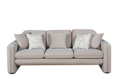 Divani Casa Gaston Modern Taupe Velvet Sofa Set - Luxurious and Stylish Living Room Furniture