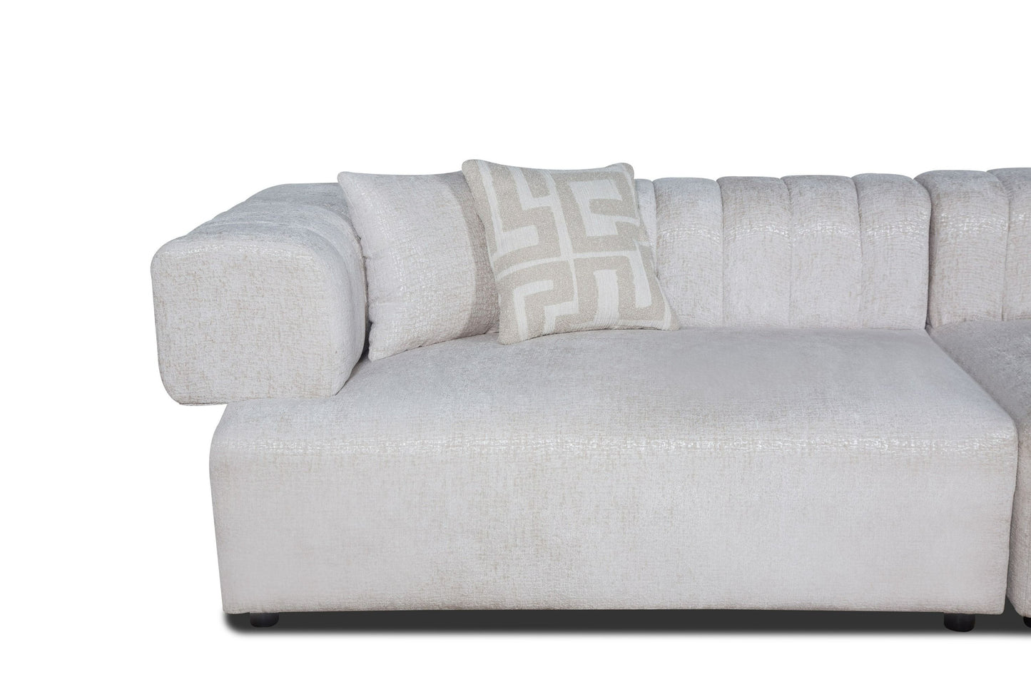 Divani Casa Moreno - Modern Beige Fabric 4-Seater Sofa - Spacious and Stylish Seating for Contemporary Living Rooms