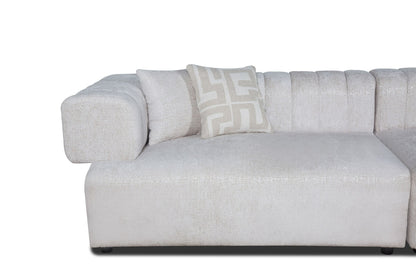 Divani Casa Moreno - Modern Beige Fabric 4-Seater Sofa - Spacious and Stylish Seating for Contemporary Living Rooms