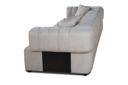 Divani Casa Moreno - Modern Beige Fabric 4-Seater Sofa - Spacious and Stylish Seating for Contemporary Living Rooms