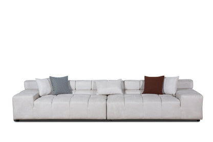 Divani Casa Rhonda - Modern Beige Fabric Modular Sectional Sofa - Stylish and Comfortable Seating for Contemporary Living Rooms