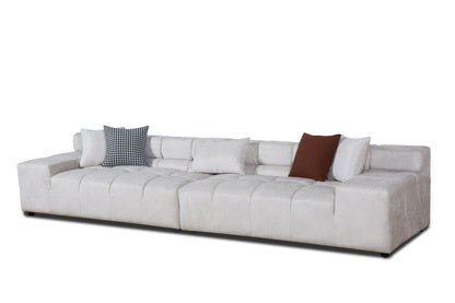 Divani Casa Rhonda - Modern Beige Fabric Modular Sectional Sofa - Stylish and Comfortable Seating for Contemporary Living Rooms