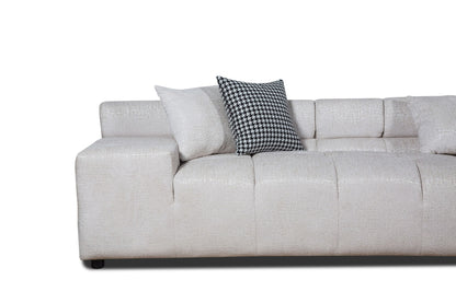 Divani Casa Rhonda - Modern Beige Fabric Modular Sectional Sofa - Stylish and Comfortable Seating for Contemporary Living Rooms