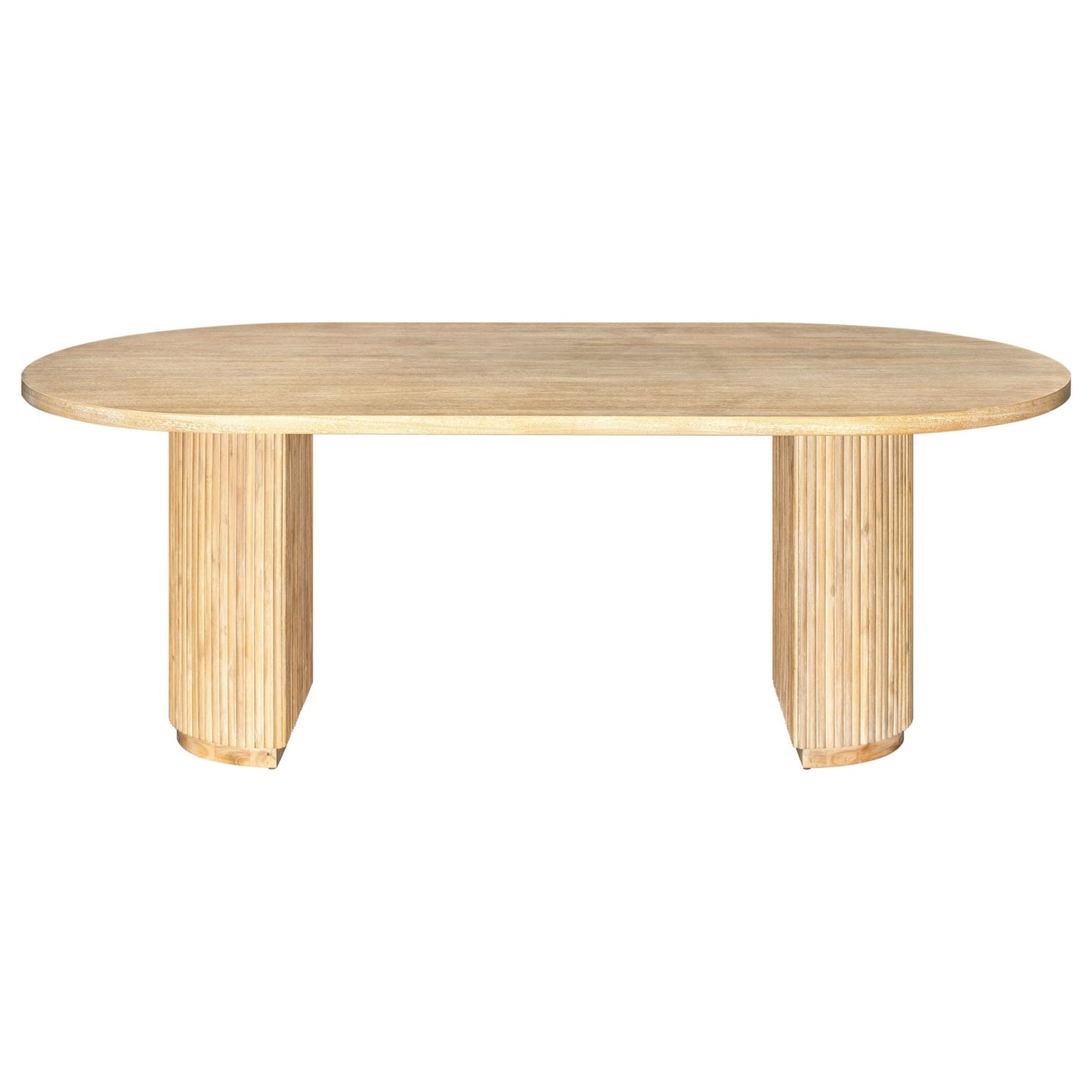 Modrest Jacobson Modern Large Oval Dining Table – Natural Acacia Wood