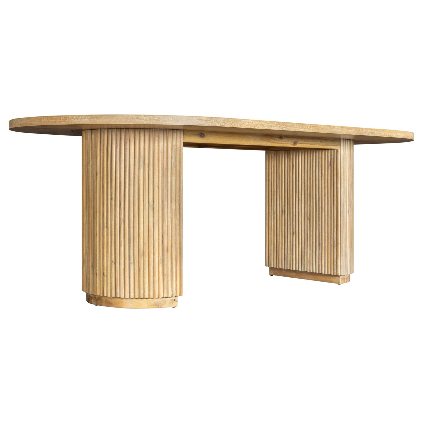 Modrest Jacobson Modern Large Oval Dining Table – Natural Acacia Wood
