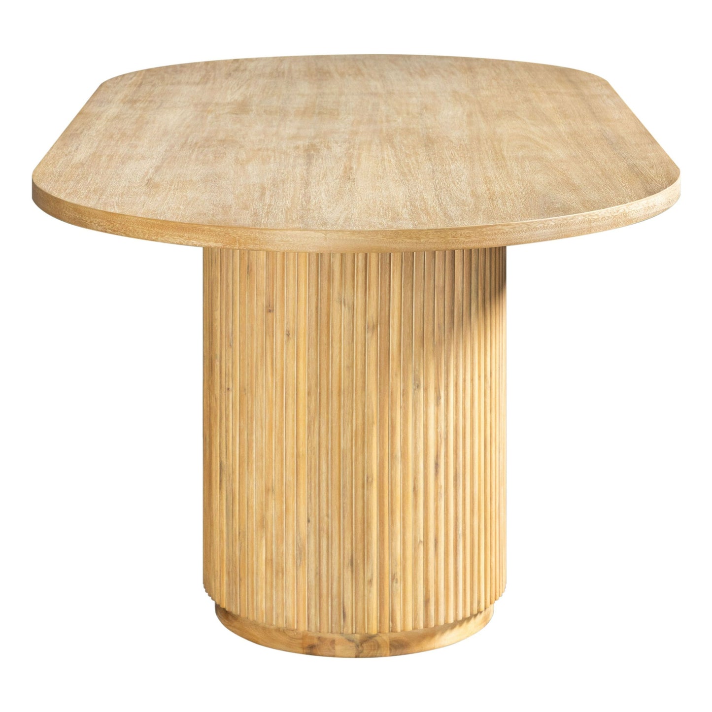 Modrest Jacobson Modern Large Oval Dining Table – Natural Acacia Wood