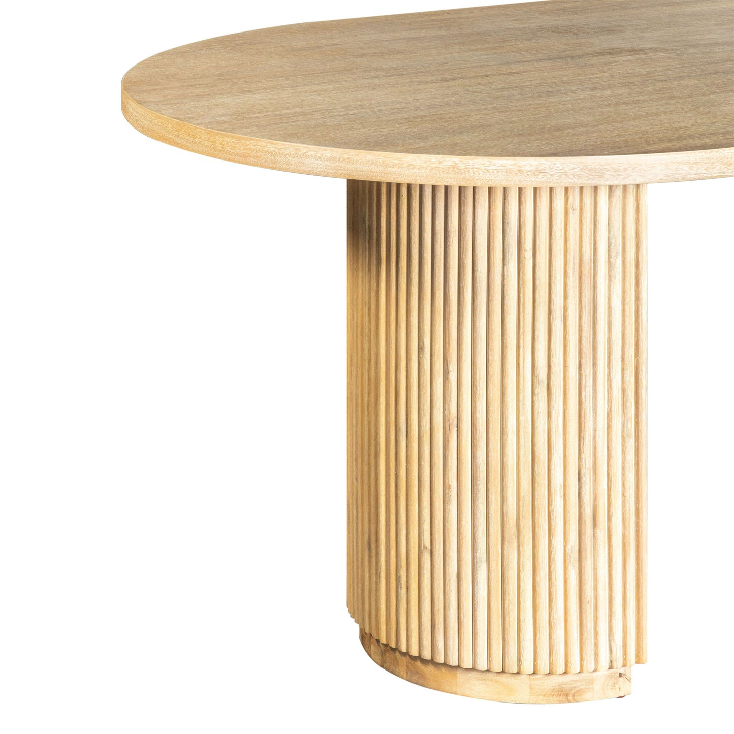Modrest Jacobson Modern Large Oval Dining Table – Natural Acacia Wood