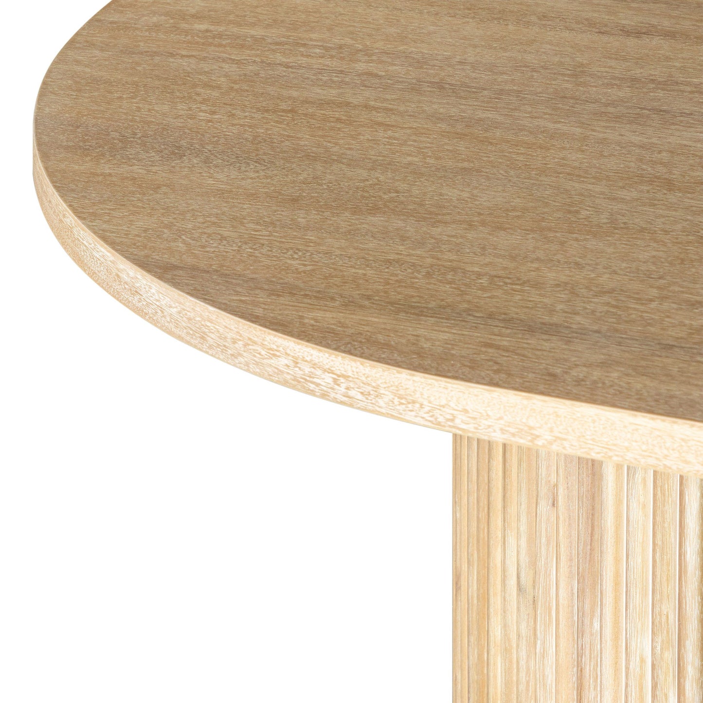 Modrest Jacobson Modern Large Oval Dining Table – Natural Acacia Wood