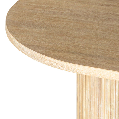 Modrest Jacobson Modern Large Oval Dining Table – Natural Acacia Wood