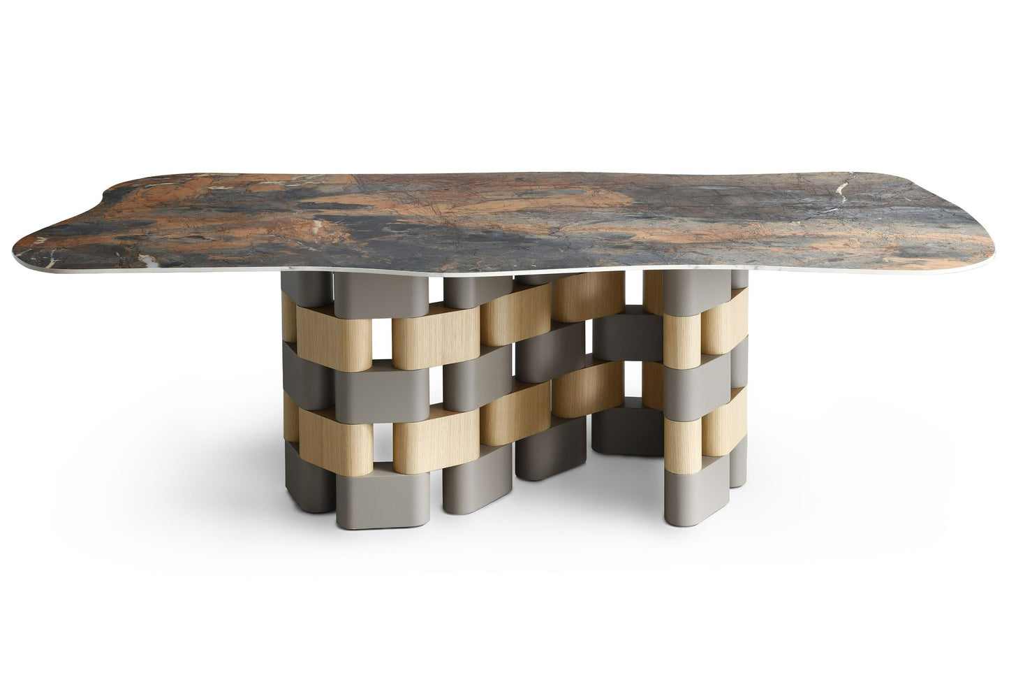 Lamod Falzone Modern Ceramic and Wood Dining Table – Contemporary Luxury Furniture