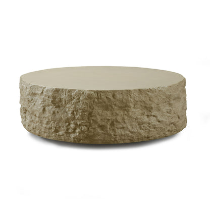 Modrest Quarry Round Coffee Table – Modern Beige Design with Sleek, Minimalist Appeal