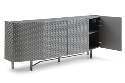 Lamod Raphael Modern Silver Buffet – Sleek Contemporary Sideboard Cabinet