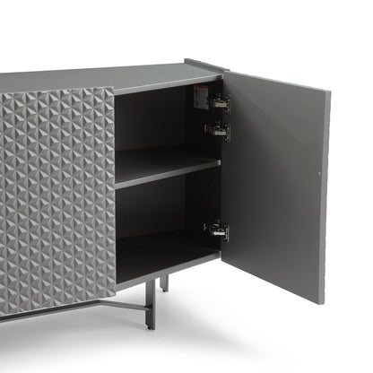 Lamod Raphael Modern Silver Buffet – Sleek Contemporary Sideboard Cabinet