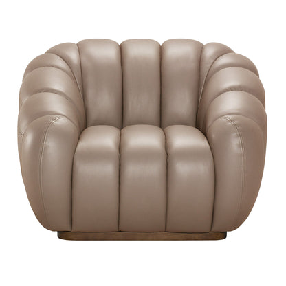 Divani Casa Ekwok Modern Tan Leather Chair - Stylish and Comfortable Accent Chair for Contemporary Interiors